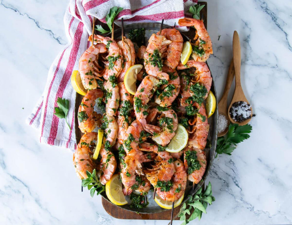 Argentinian Shrimp Grilled With Chimichurri Sauce