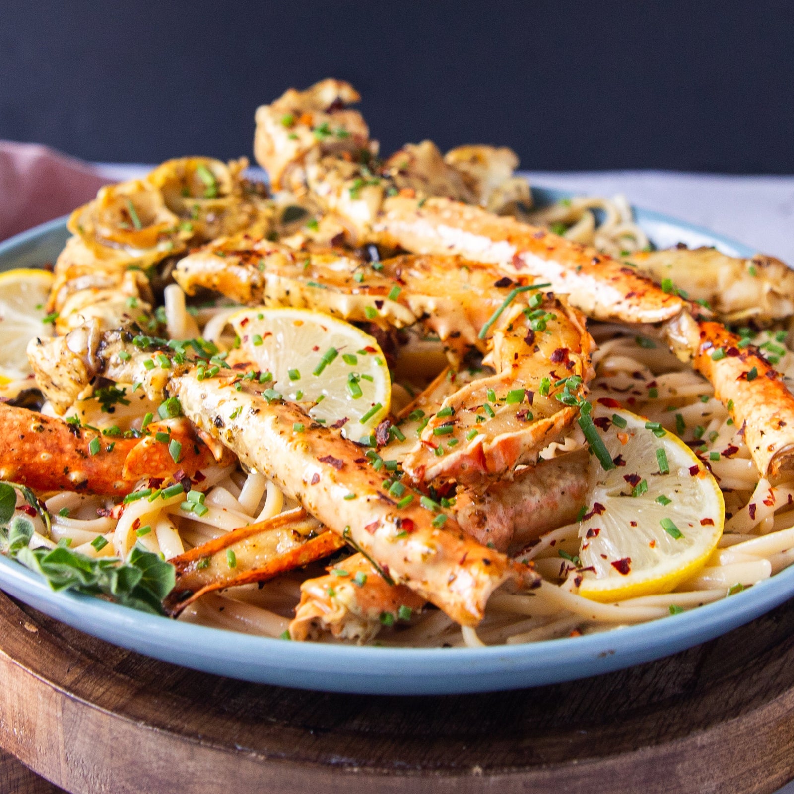 King Crab Linguini with Garlic Butter Sauce - Sealand Quality Foods