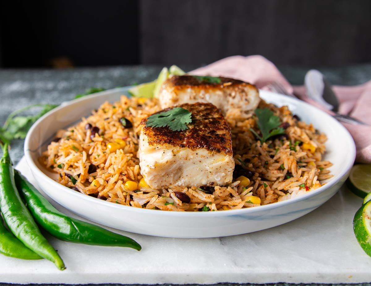 Sealand Quality Foods Blackened Halibut with Rice