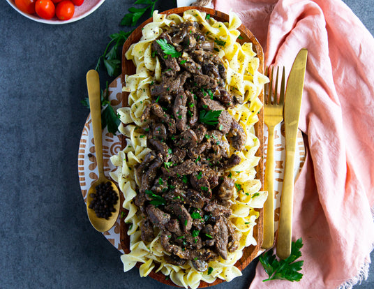 Beef Stroganoff with Sealand's Top Sirloin Baseball Steaks