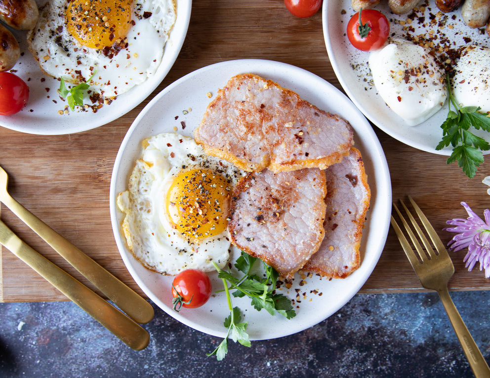 Sealand Quality Foods Canadian Peameal Bacon with Over Easy Eggs