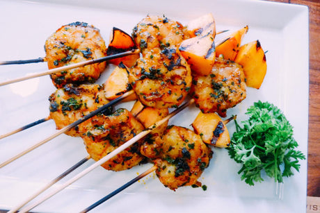 Chermoula Black Tiger Shrimp Skewers