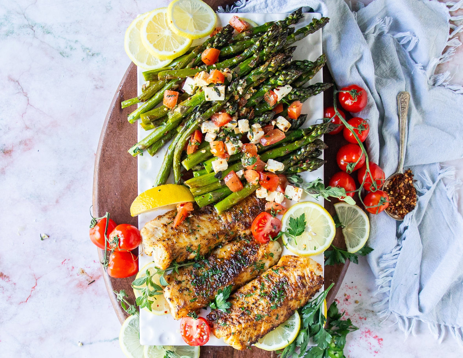 AIR FRYER COD WITH ROASTED ASPARAGUS