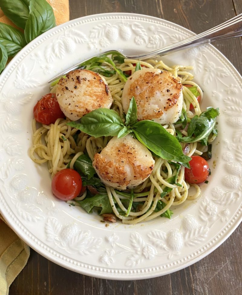 Pesto Scallop Pasta