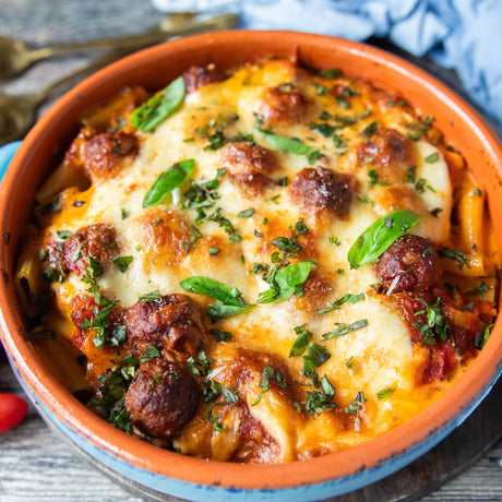 Bake Pasta with Beef Meatballs