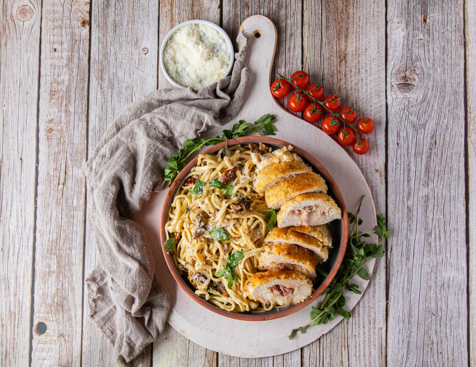 Chicken Cordon Bleu with Creamy Sundried Tomato Pasta - Sealand Quality Foods