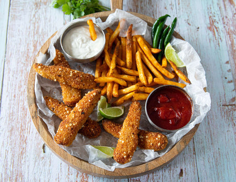 Sealand sweet chili chick-un tenders with fries