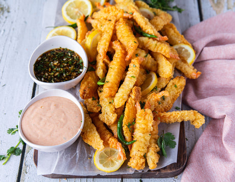 Air Fryer Shrimp Tempura With 2 Dipping Sauces