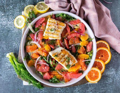 Seared Halibut With Mexican Rice - Sealand Quality Foods