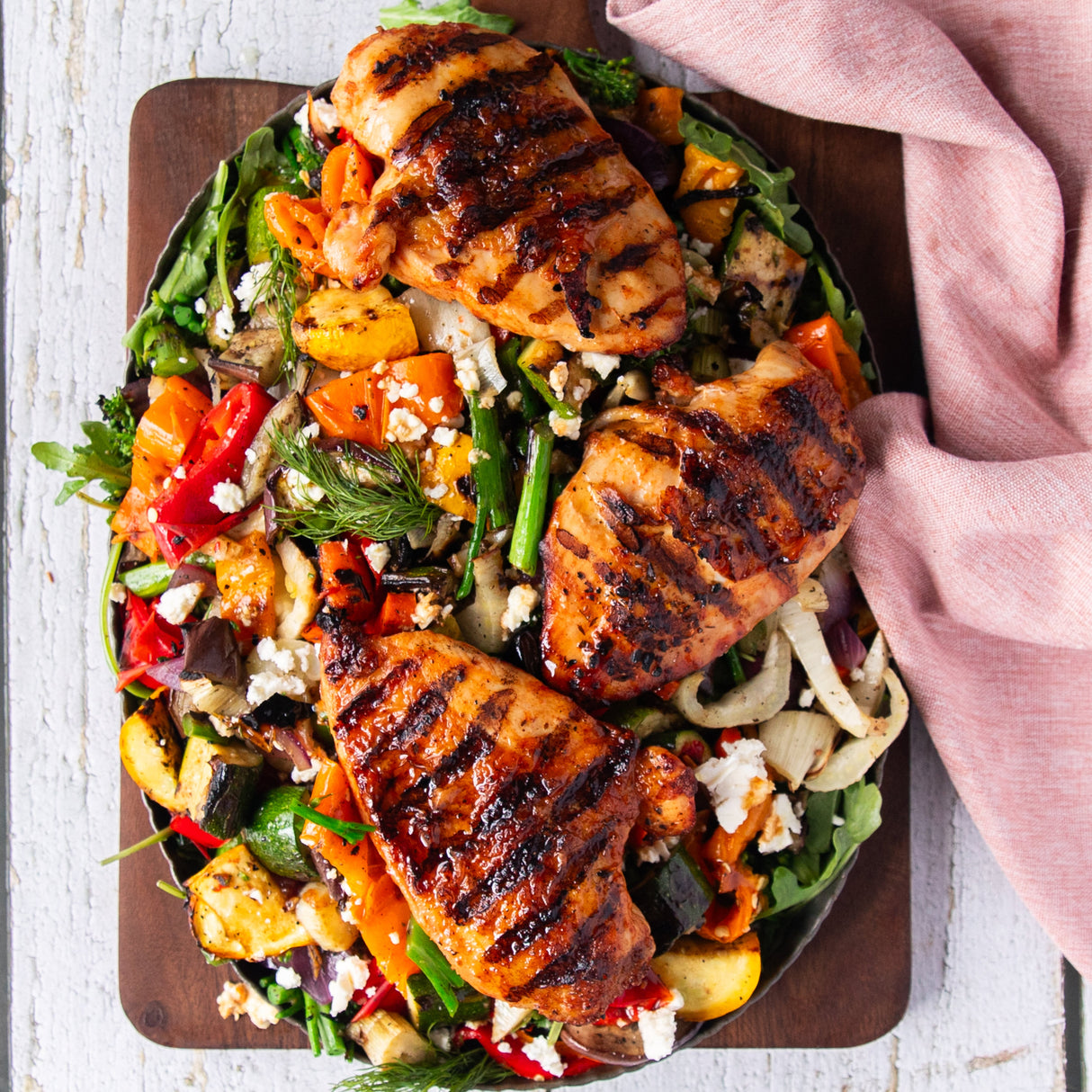 Seasoned Skin On BBQ Chicken Breasts