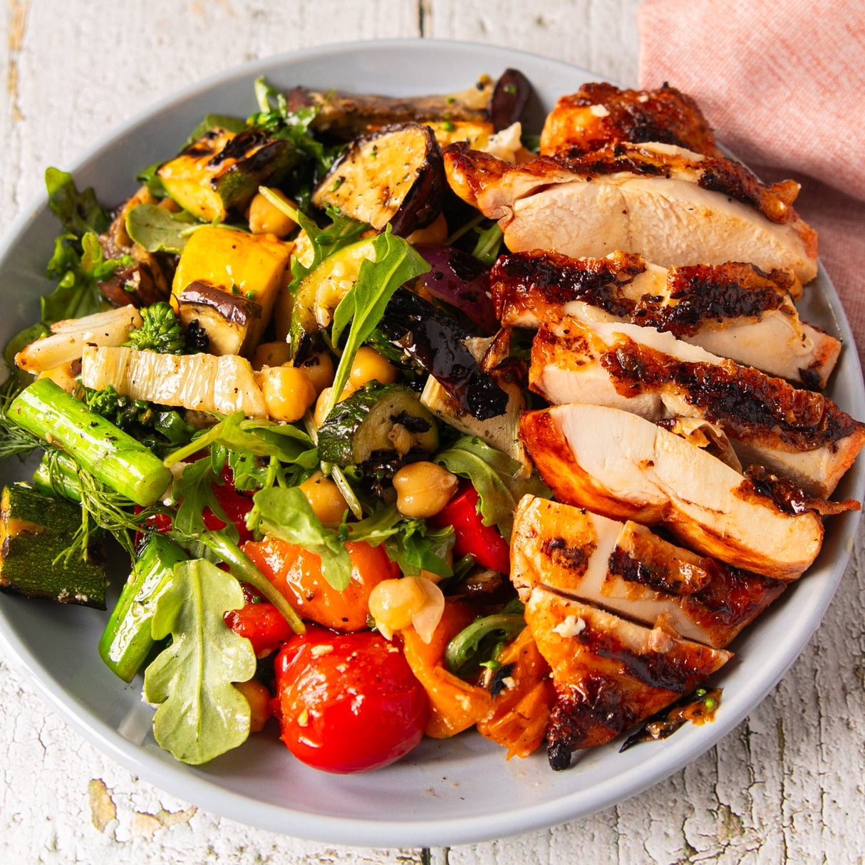 Seasoned Skin On BBQ Chicken Breasts