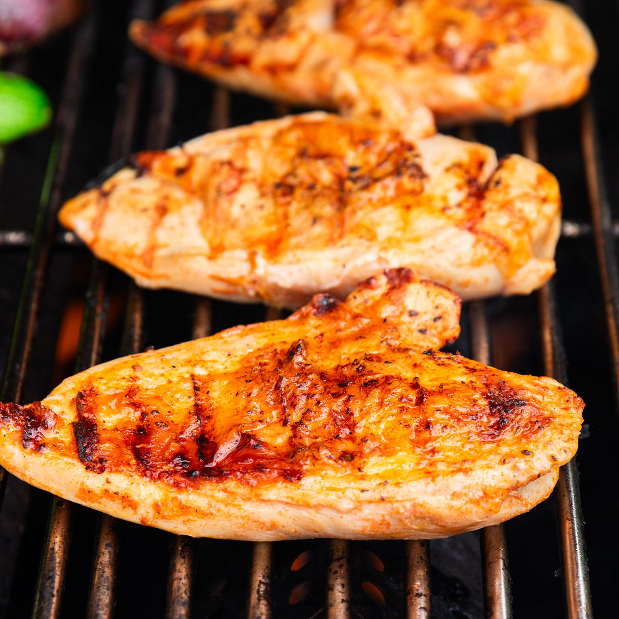 Seasoned Skin On BBQ Chicken Breasts