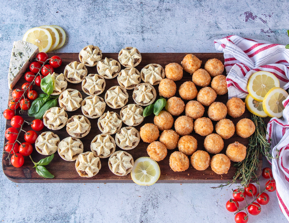 Mini Arancini Balls & Braised Beef, Horseradish Mashed Potato Mini Tarts