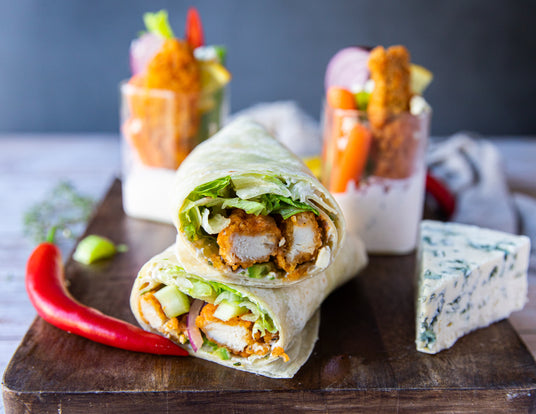 Buffalo Chicken Fingers in a Wrap