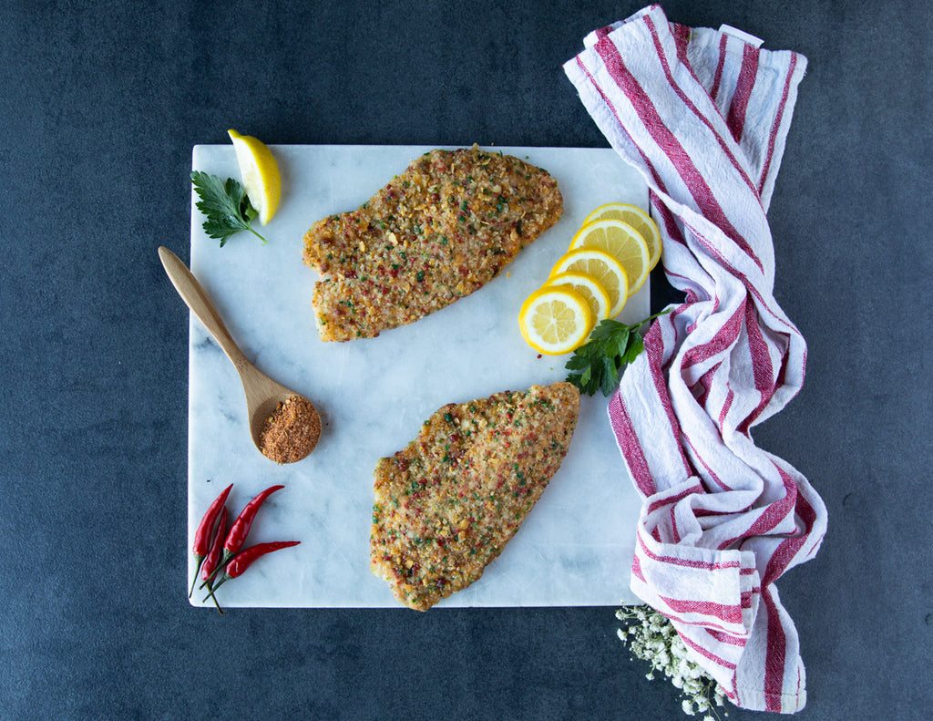 Two Frozen Caribbean Crusted Tilapia Fillets from Sealand Quality Foods