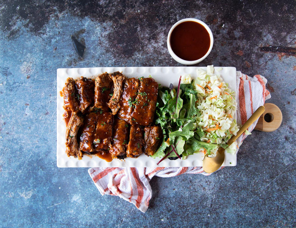 Sealand Quality Foods Gluten-Free Back Ribs in Tangy Barbecue Sauce with Coleslaw