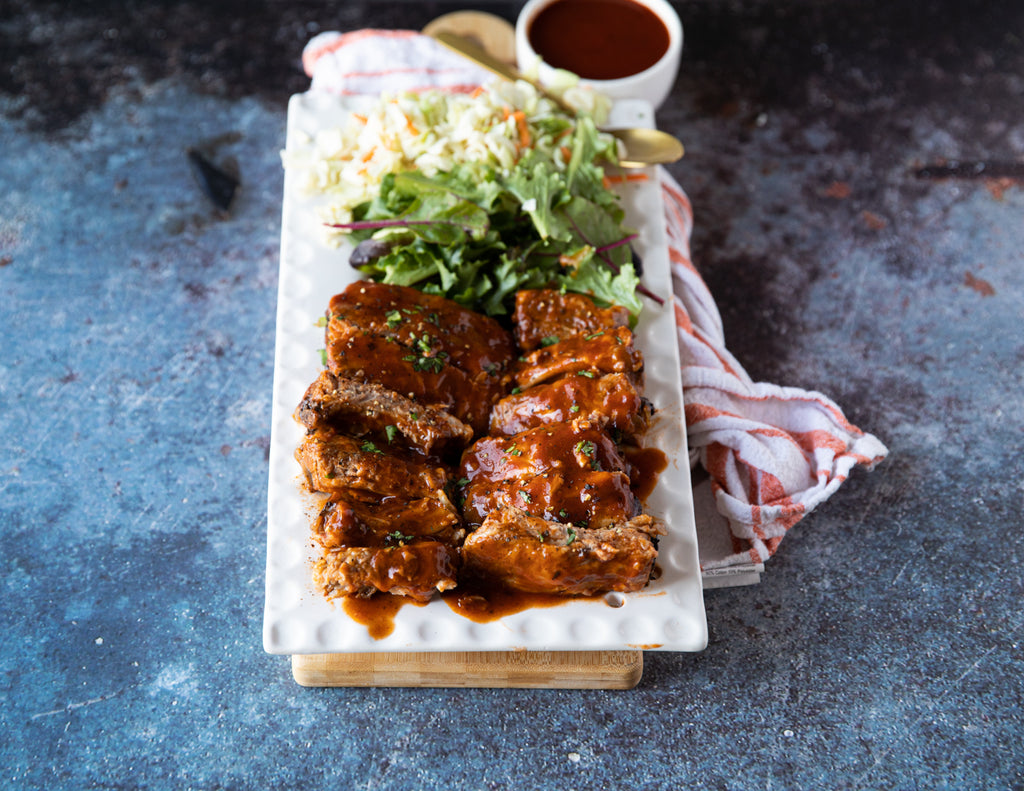 Sealand Quality Foods Gluten Free Back Ribs in Barbecue Sauce with Coleslaw
