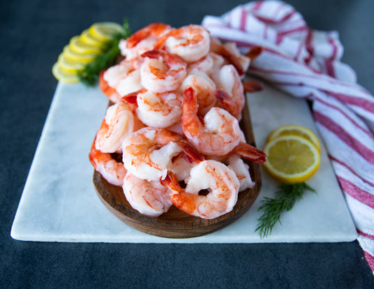 Platter of Sealand Quality Foods Large Cooked Black Tiger Shrimp