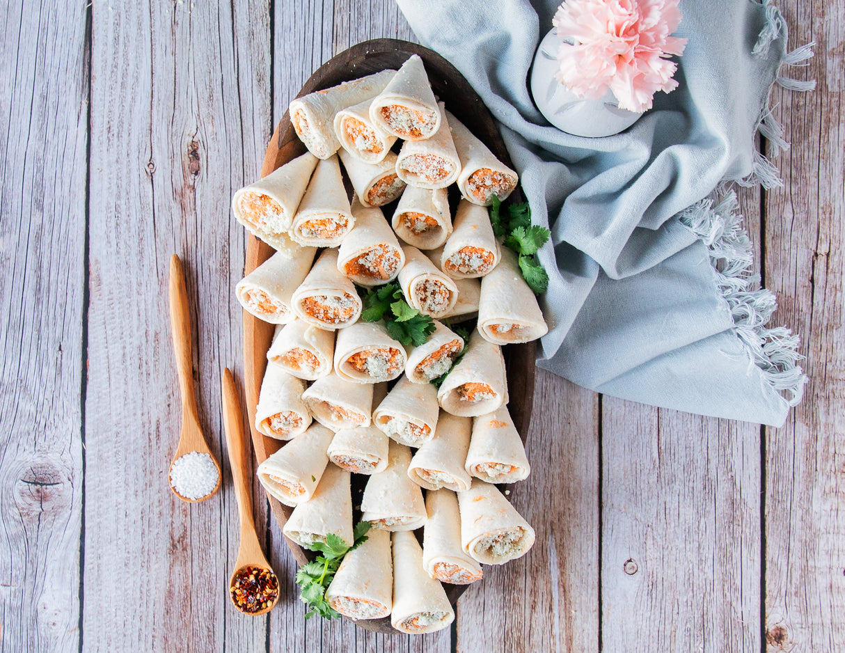 Wild Mushroom Tartlets & Buffalo Chicken Quesadilla Trumpets