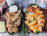 Wild Mushroom Tartlets & Buffalo Chicken Quesadilla Trumpets