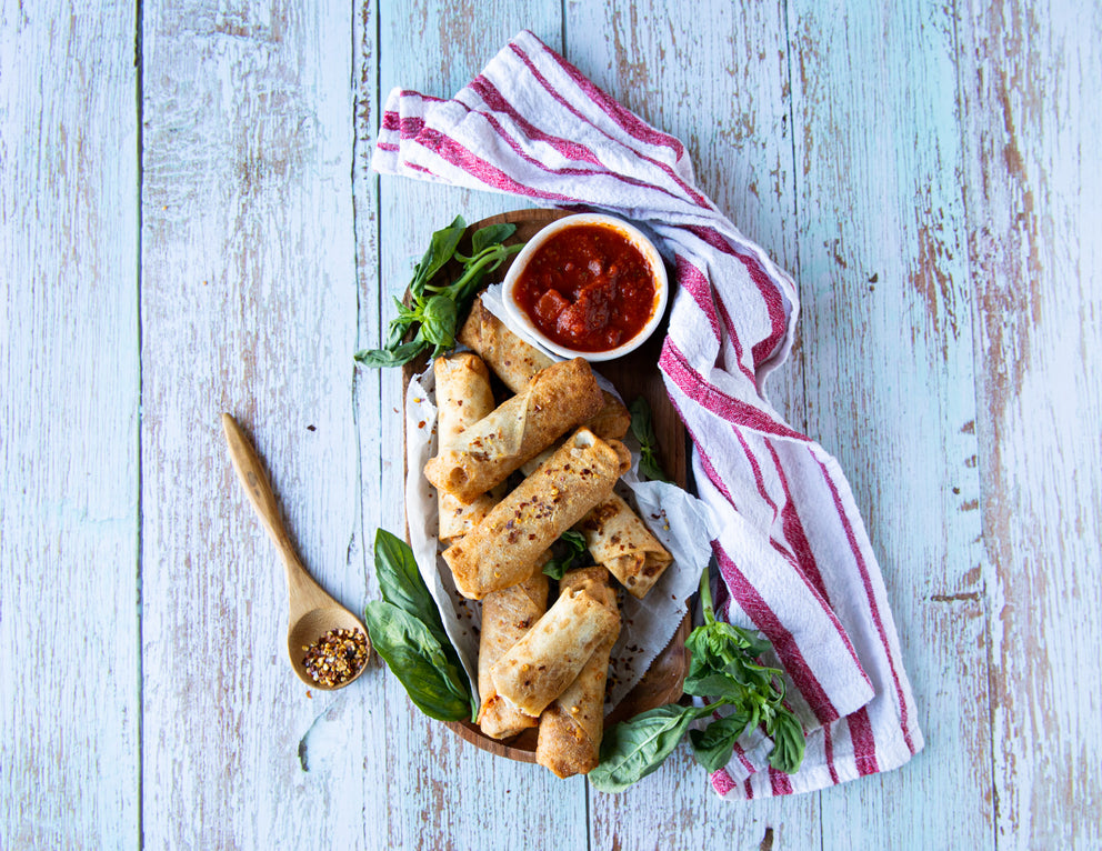 Cooked Pepperoni Pizza Fingers from Sealand Quality Foods Served with Marinara Dipping Sauce