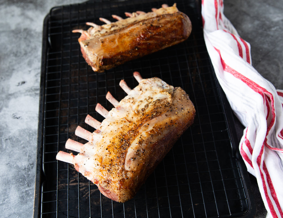 Sealand French Cut New Zealand Rack of Lamb Grilled with Mustard and Herb Crust