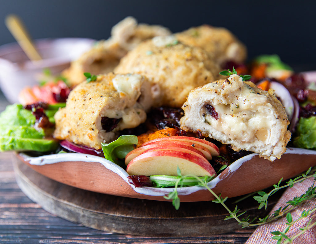 Brie, Apple and Cranberry Stuffed Chicken Breasts