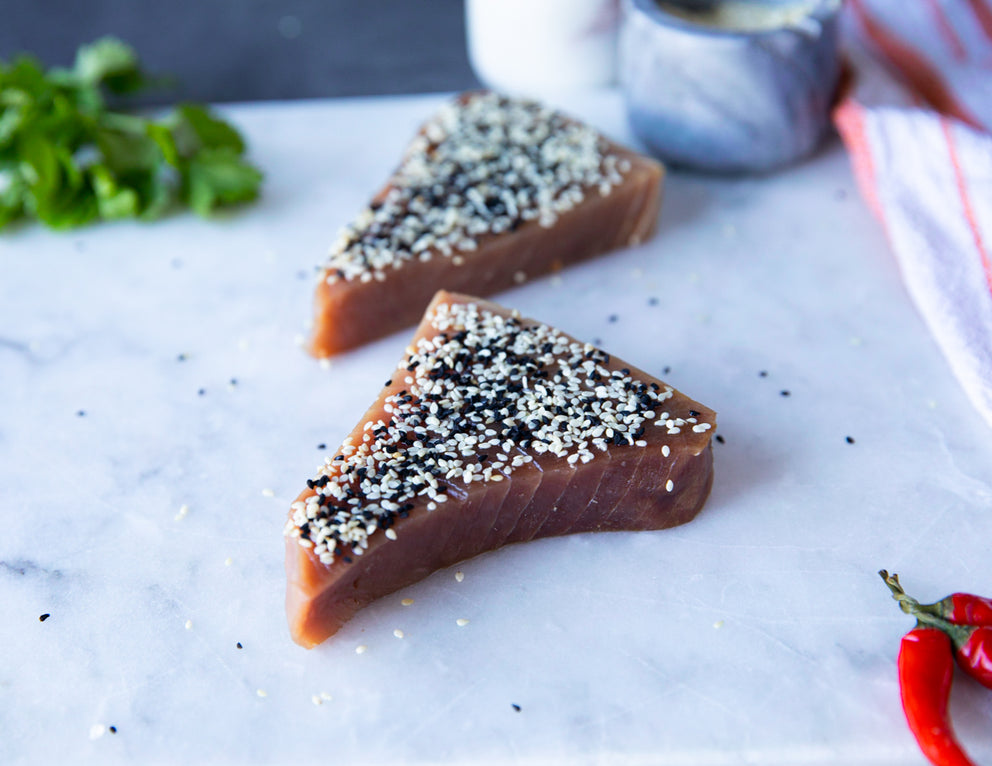 Sealand Quality Foods Tuna Ahi Steaks with Black and White Sesame Seeds