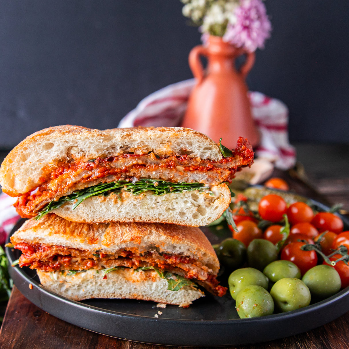 Breaded Veal Parmesan in Tomato Sauce