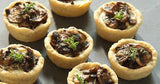 Wild Mushroom Tartlets & Buffalo Chicken Quesadilla Trumpets