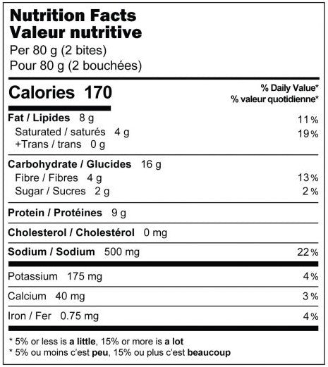 Garlicky Chick-UN Bites nutrition facts
